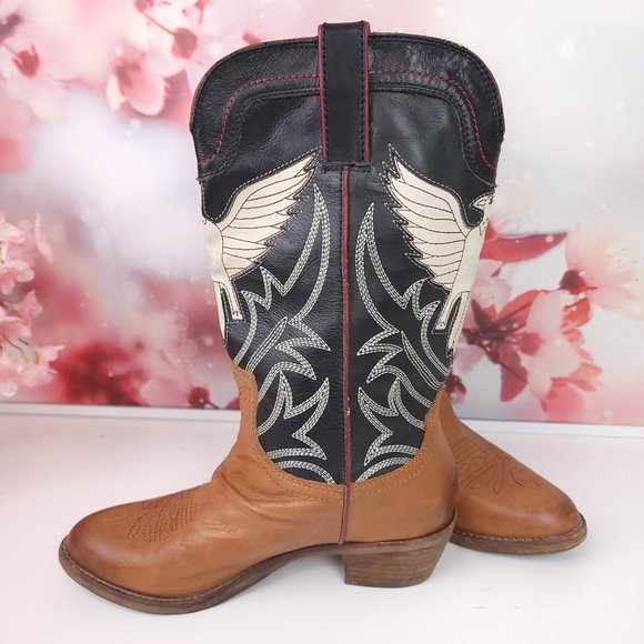 Sam Edelman Sheldon Cowboy Classic Western Boots Southwest Eagle Size 6.5 - Picture 2 of 9